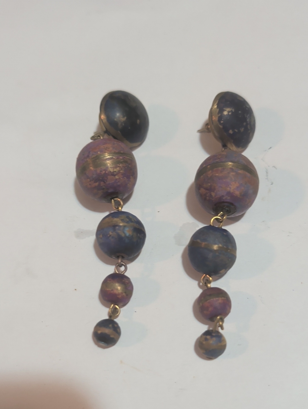 Purple Bead Drop Earrings - Women Jewelry